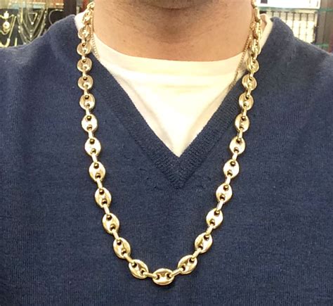 gucci puff link chain|puffed Gucci link gold chain.